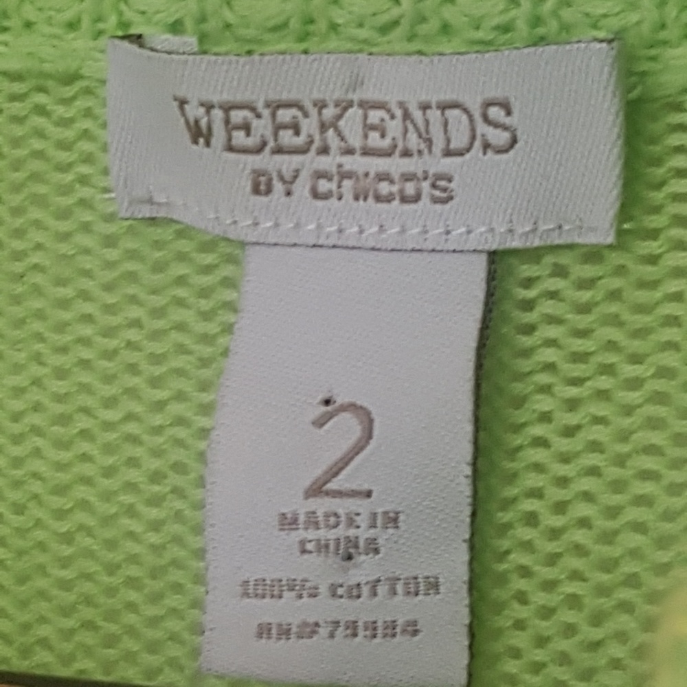 Weekends by CHICOs Sweater Jacket zippered size 2